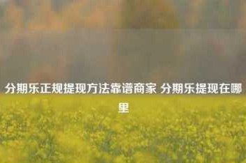分期乐额度取现方法